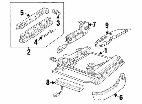 2001 Cadillac Catera Power Seats Switch, Driver Seat Adjuster *Black Diagram for 9172492