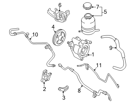 1998 Toyota RAV4 P/S Pump & Hoses, Steering Gear & Linkage Upper Return Hose Diagram for 44406-42021