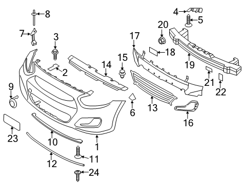 2013 Hyundai Accent Front Bumper Antinoise Pad-Bumper Moulding Diagram for 86577-1R020