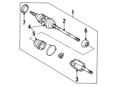 1992 Toyota Paseo Axle Shaft - Front Axle Assembly Diagram for 43420-16121