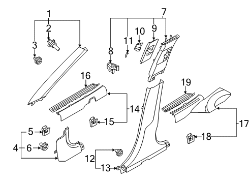 2022 Kia Soul Interior Trim - Pillars Knob-Height ADJUSTER Diagram for 85834K0000HGC
