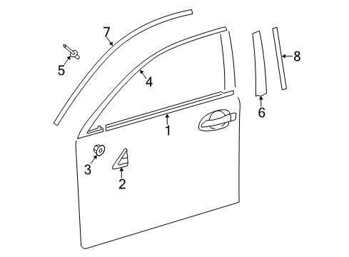 2017 Lexus ES300h Exterior Trim - Front Door Cover, Front Door Front Lower Diagram for 67495-33030