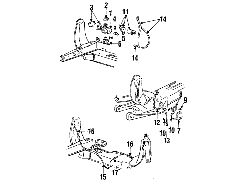 1990 Buick Riviera Ride Control Sensor & Arm Asm-Auto Level Control Diagram for 22076335