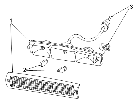 2002 Ford Excursion High Mount Lamps High Mount Lamp Diagram for YC3Z-13A613-AA