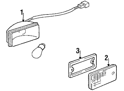 1988 Toyota Van Backup Lamps Back Up Lamp Assembly Diagram for 81673-28010