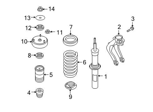 2010 BMW X5 Struts & Components - Front Hex Nut With Flange Diagram for 31316771889