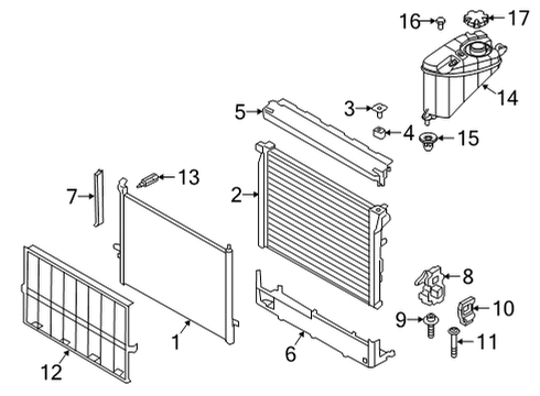 2020 BMW 840i Gran Coupe Powertrain Control Cooling Module Mounting, Top Diagram for 17118632143