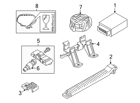 2003 BMW M3 Electrical Components Wheel Electronics Module Diagram for 36142360420