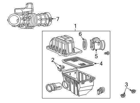 2002 Mercury Mountaineer Filters Air Cleaner Assembly Diagram for 1L2Z-9600-BF