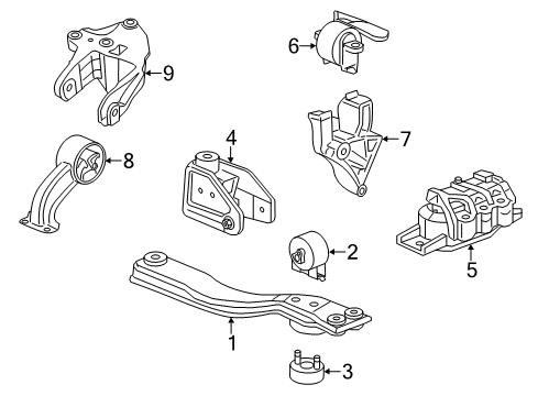 2014 Dodge Journey Engine & Trans Mounting Bracket-Engine Mount Diagram for 5090697AA