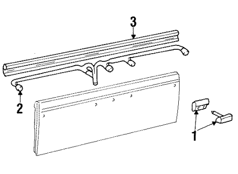 1988 GMC K2500 Tail Lamps Lamp Asm-End Gate Identify Diagram for 14040878