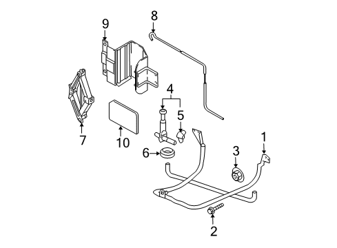 2002 Kia Sedona Spare Tire Carrier Handle-Jack Diagram for 0K55237810