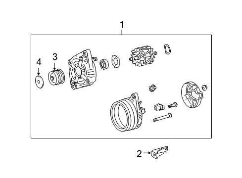 2015 Lexus RX350 Alternator Bracket, ALTERNATOR Diagram for 12511-0P010