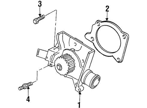 2001 Ford Escort Water Pump Water Pump Assembly Gasket Diagram for F7CZ-8507-AA