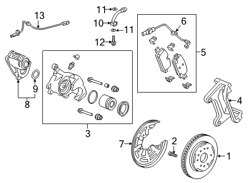 2020 GMC Sierra 1500 Anti-Lock Brakes Front Speed Sensor Diagram for 84317845