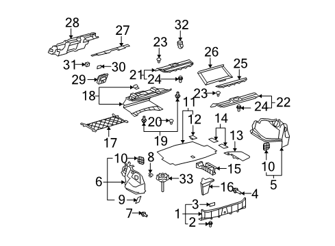 2008 Lexus LS460 Automatic Temperature Controls Panel Assy, Package Tray Trim Diagram for 64330-50290-A0