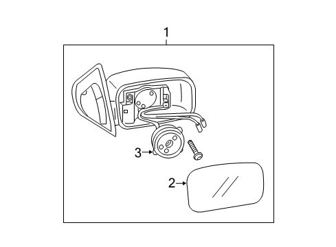 2003 Kia Sorento Outside Mirrors Outside Rear Mirror & Holder, Right Diagram for 876073E600