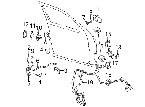 2006 GMC Yukon XL 1500 Front Door - Lock & Hardware Handle Asm-Front Side Door Inside Diagram for 10358998