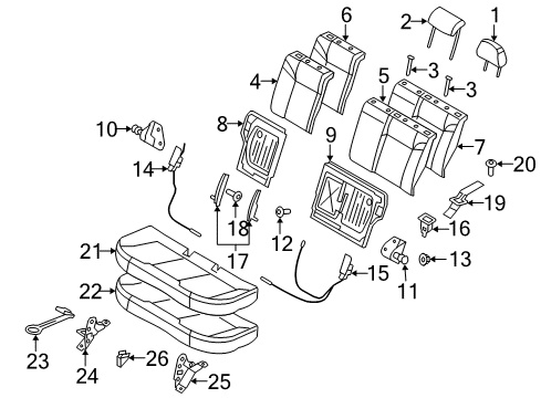 2008 Saturn Astra Rear Seat Components Pad, Rear Seat Cushion Diagram for 94701524