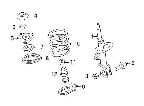 2012 Hyundai Santa Fe Struts & Components - Front Spring-Front Diagram for 54630-0W851