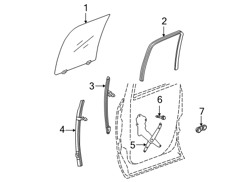 2009 Dodge Ram 3500 Rear Door - Glass & Hardware Seal-Rear Door Diagram for 55276164AH