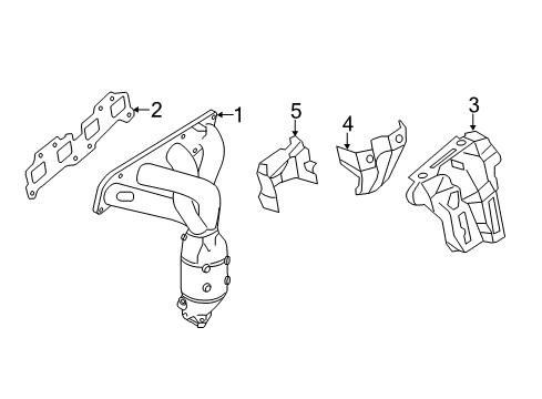 2015 Nissan Rogue Exhaust Manifold Exhaust Manifold With Catalytic Converter Diagram for 140E2-3TU0A