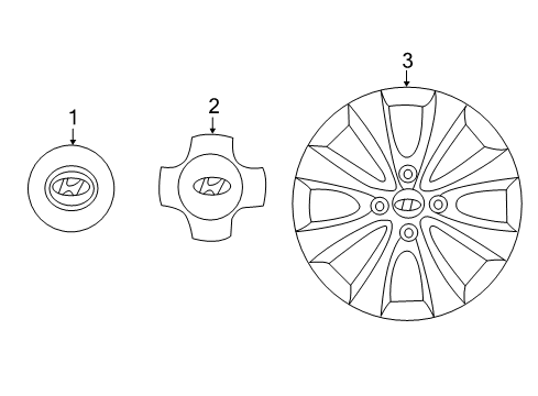2014 Hyundai Accent Wheel Covers & Trim Wheel Hub Cap Assembly Diagram for 52960-1R500