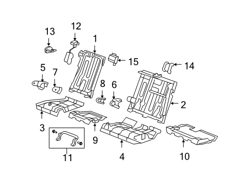 2012 Acura RDX Rear Seat Components Cover, Passenger Side Pivot (Inner) (Premium Black) Diagram for 82293-STK-A01ZC