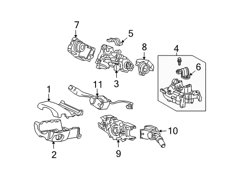 2012 Acura TL Switches Body, Switch Diagram for 35251-TK5-B01