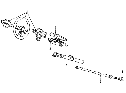 1987 Acura Integra Steering Column & Wheel Shaft, Steering Diagram for 53310-SB3-671