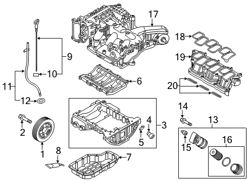 2017 Genesis G80 Filters Oil Level Gauge Rod Assembly Diagram for 26611-3CKA0