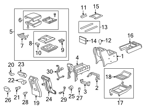 2007 Honda Ridgeline Center Console Cap Assy. *G65L* (TU GREEN) Diagram for 39631-SJC-A01ZA