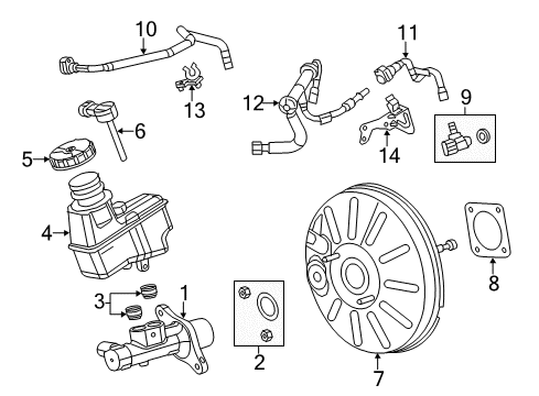 2014 Dodge Dart Hydraulic System Brake Mastr Cylinder Diagram for 68166817AA
