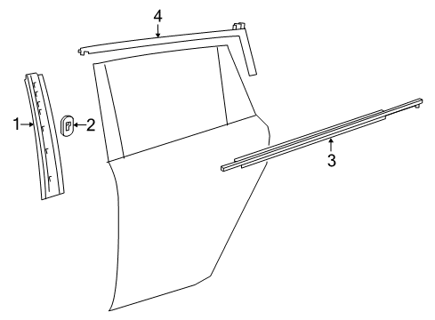 2017 Toyota Corolla iM Exterior Trim - Rear Door Molding Diagram for 75762-12060