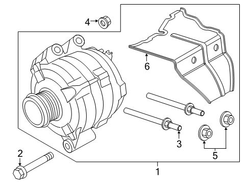2018 Dodge Journey Alternator Stud-2 End Diagram for 6509556AA