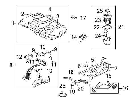 2008 Mitsubishi Lancer Senders RETAINER-Fuel Vapor Tube Diagram for MS660177