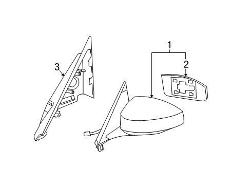 2008 Nissan 350Z Outside Mirrors Mirror Assembly-Door, R Diagram for K6301-CF000