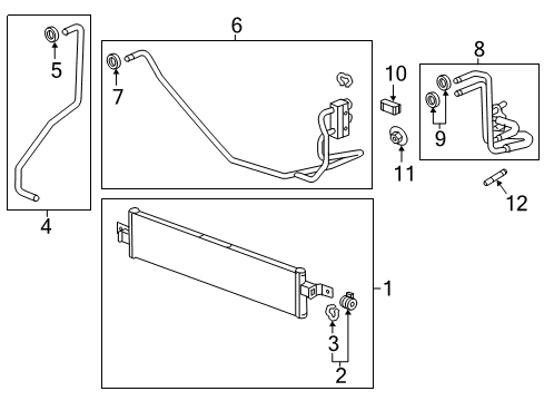 2019 Cadillac XT5 Trans Oil Cooler Hose & Tube Assembly Clip Diagram for 95929524