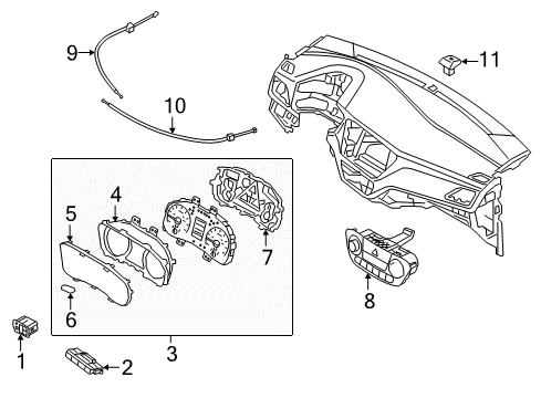 2022 Hyundai Accent A/C & Heater Control Units Complete-Crash Pad Lower Switch Diagram for 93300-H5BE0-PKG