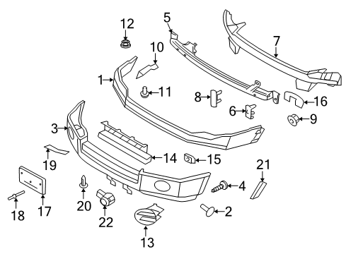 2014 Ford Expedition Parking Aid Bumper Grille Diagram for CL1Z-17D635-A