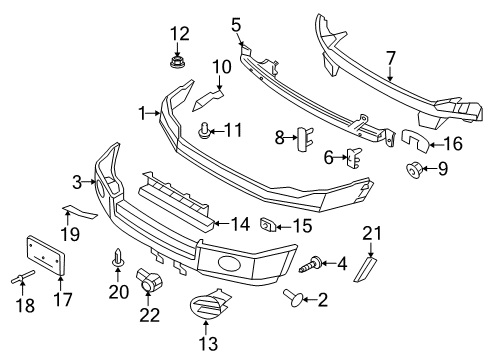 2014 Ford Expedition Parking Aid Reinforce Plate Diagram for 7L1Z-17E856-A