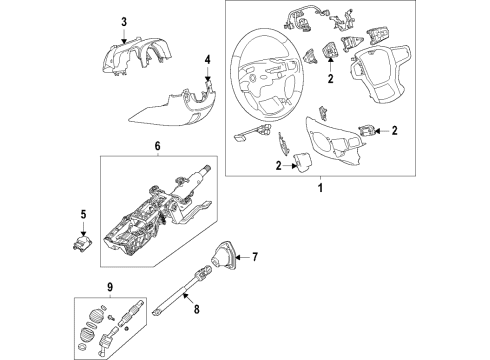 2021 Cadillac Escalade Steering Column & Wheel, Steering Gear & Linkage Upper Column Cover Diagram for 84266380