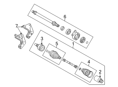 2002 Ford Escape Drive Axles - Front Intermed Shaft Diagram for YL8Z-3A329-BA