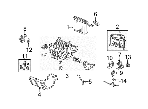 2005 Honda Accord HVAC Case Sub-Heater Unit Diagram for 79106-SDR-A01