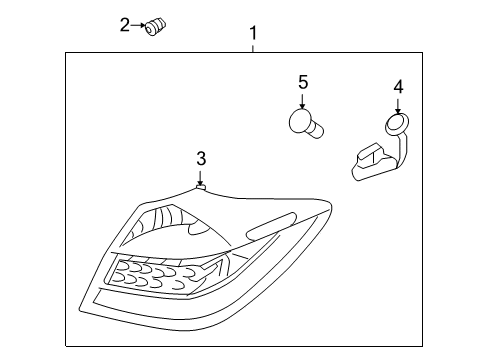 2009 Hyundai Genesis Bulbs Lamp Assembly-Rear Combination, RH Diagram for 92402-3M050