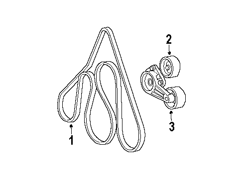 2002 Lincoln Navigator Belts & Pulleys Serpentine Belt Diagram for YL7Z-8620-AA