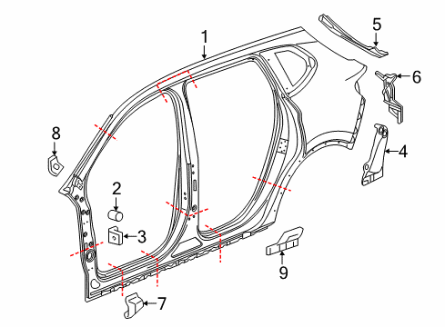 2018 Buick Envision Uniside Tail Lamp Pocket Diagram for 23326559