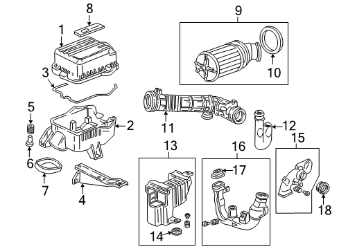 1995 Acura Integra Filters Tube Sub-Assembly, Air In. Diagram for 17242-P72-000