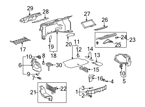 2008 Lexus LS600h Automatic Temperature Controls Cover, Battery Service Hole Diagram for 58441-50010-C1