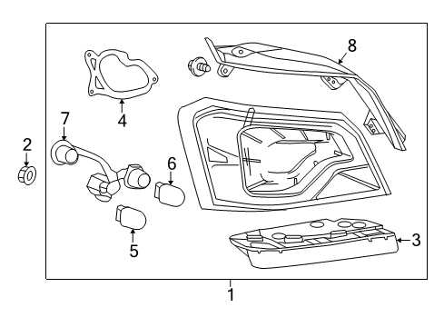 2015 Chevrolet Impala Bulbs Tail Lamp Assembly Bracket Diagram for 22860326
